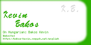 kevin bakos business card